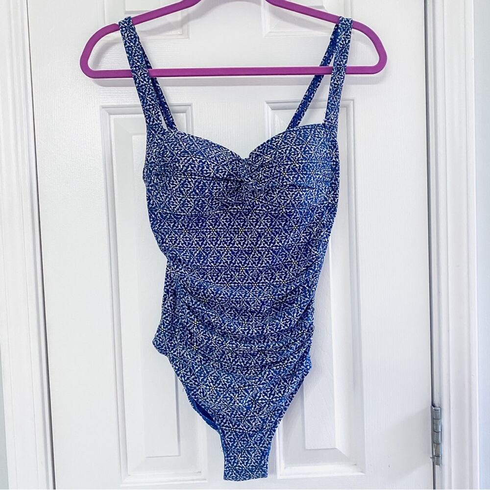 NIPTUCK SWIM • Navy Joanne Nautical Foil Once Piece Swim Suit